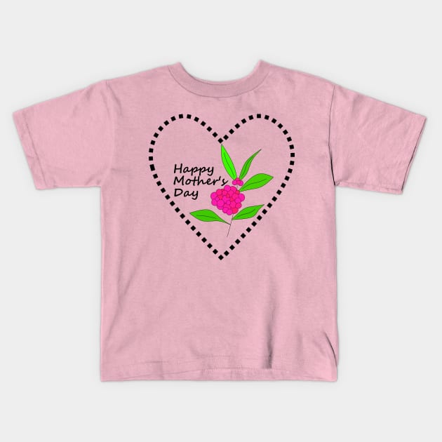 Happy Mothers Day Heart Shape Kids T-Shirt by SartorisArt1